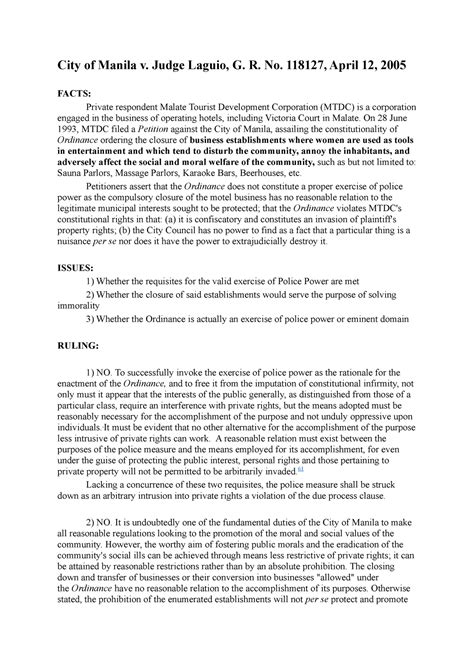 City of Manila v. Judge Laguio, G.R. No. 118127, April 12, 2005.